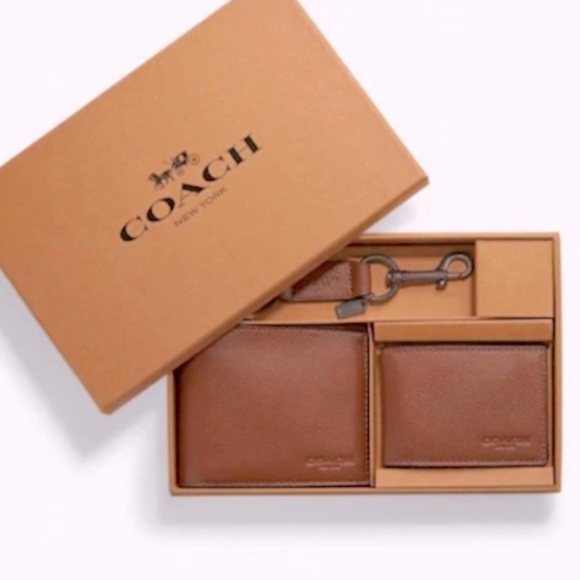 NWT Coach Men’s Brown Wallet Gift set - Picture 2 of 7
